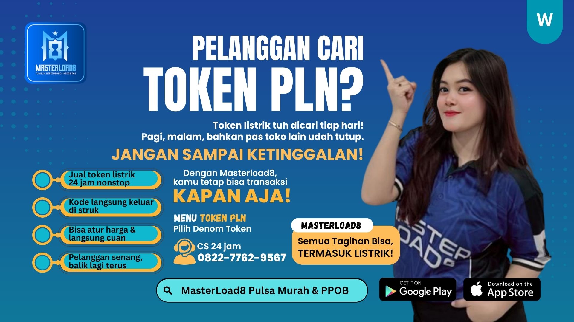 Cara Transaksi Token PLN di MasterLoad8 – Cepat, Aman, dan Bisa 24 Jam!