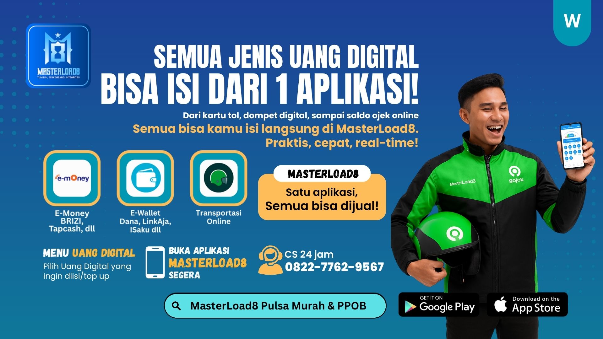 Pelanggan Mau Top Up Uang Digital? Tenang, Semua Uang Digital Bisa Top Up Pakai MasterLoad8!
