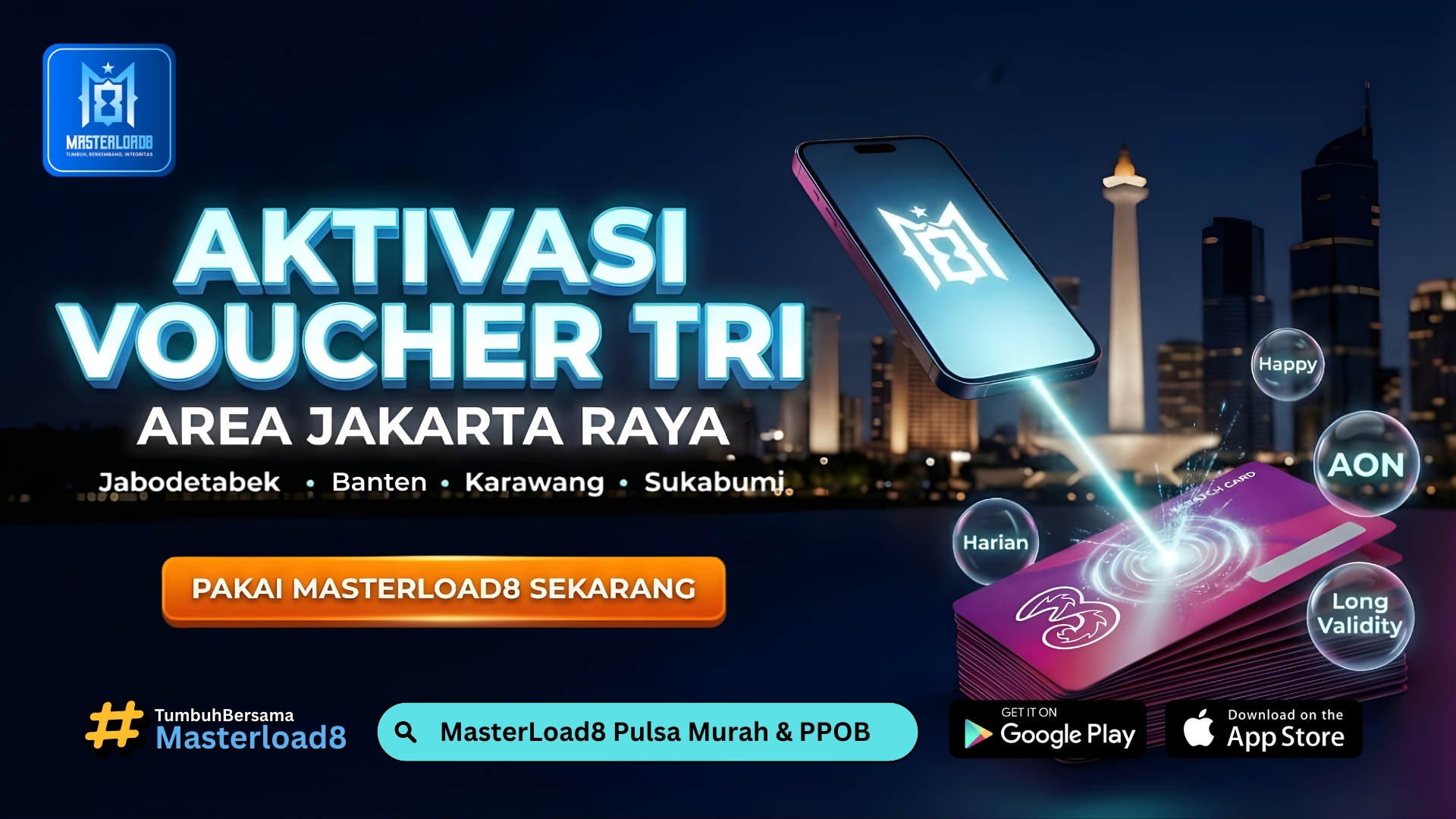 Aktivasi Voucher Fisik Tri Jakarta Raya – List Paket Lengkap untuk Agen (Inject / Tembak Paket Data)