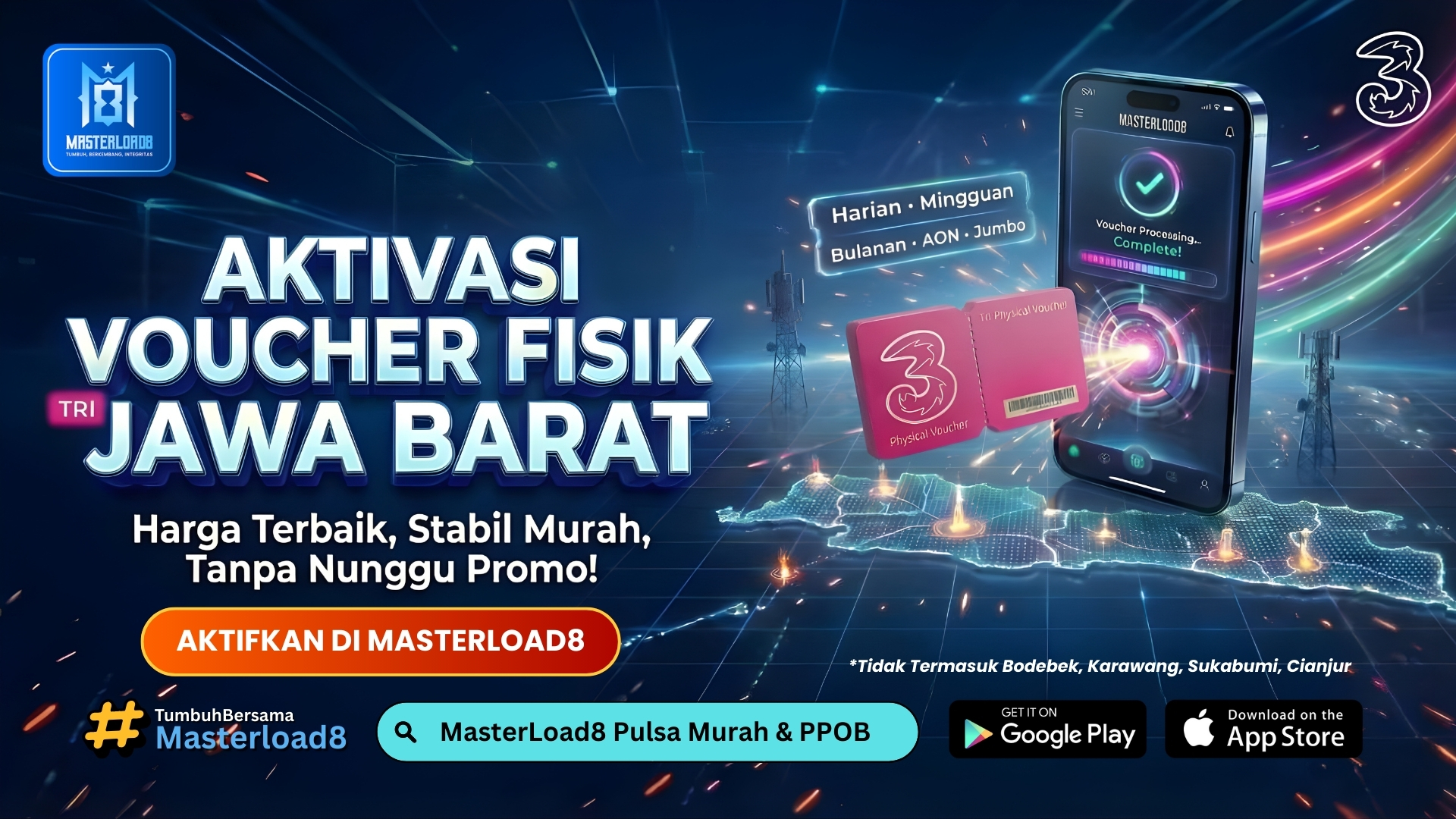 Aktivasi Voucher Fisik TRI Area West Java (Kecuali BODEBEK, Karawang, Sukabumi, Cianjur) – Inject Paket Data ke Voucher Kosong