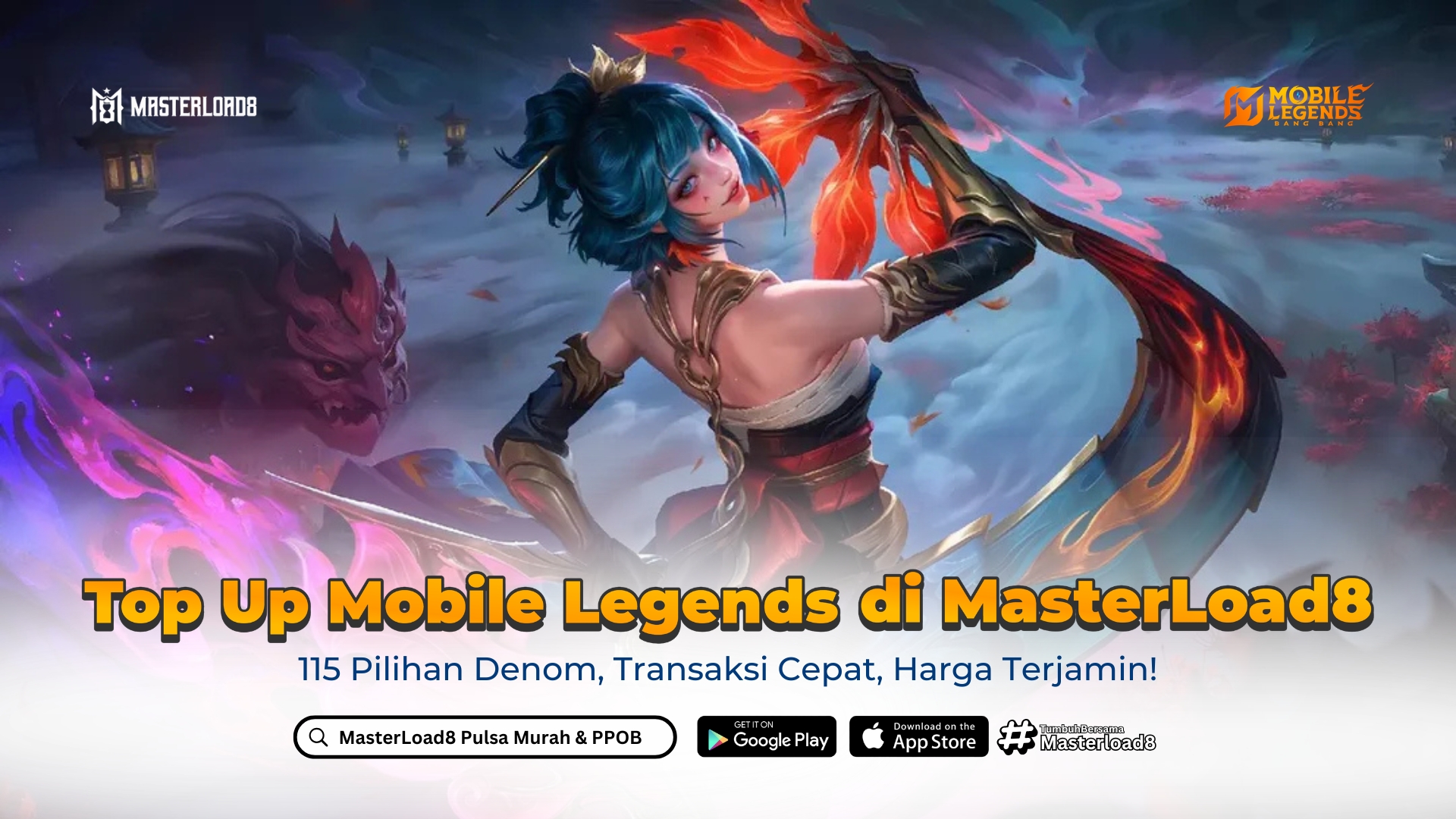 Top Up Mobile Legends di MasterLoad8: 115 Pilihan Denom, Transaksi Cepat, Harga Terjamin