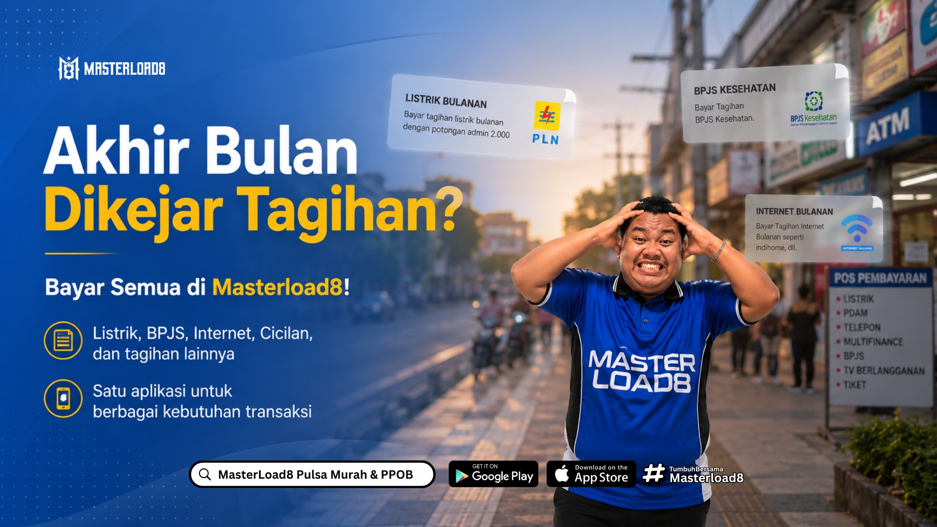 Bayar Semua Tagihan Bulanan di Masterload8, Listrik, BPJS, Internet, sampai Cicilan Kredit