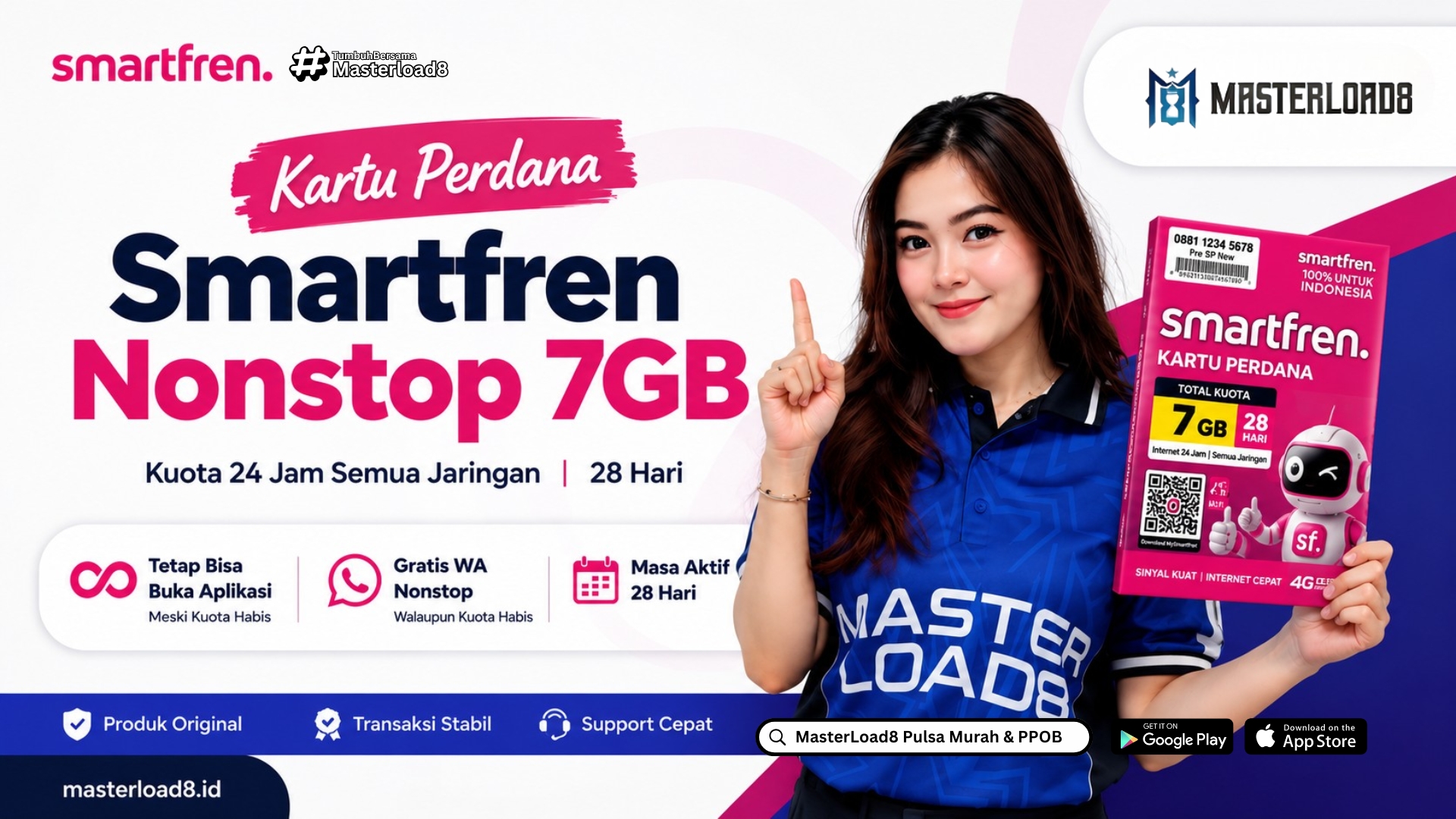 Kartu Perdana Smartfren Nonstop 7GB Rp27 Ribuan Viral, Ini Harga Mitra di Masterload8