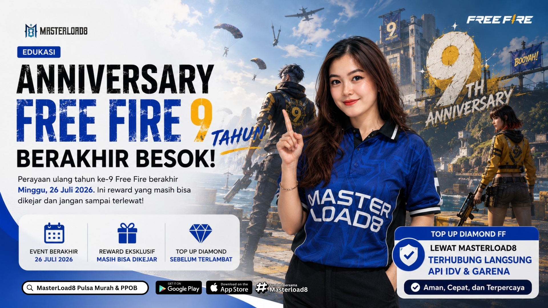 Anniversary Free Fire 9 Tahun Berakhir Besok, Cek Apa Saja Yang Masih Bisa Dikejar