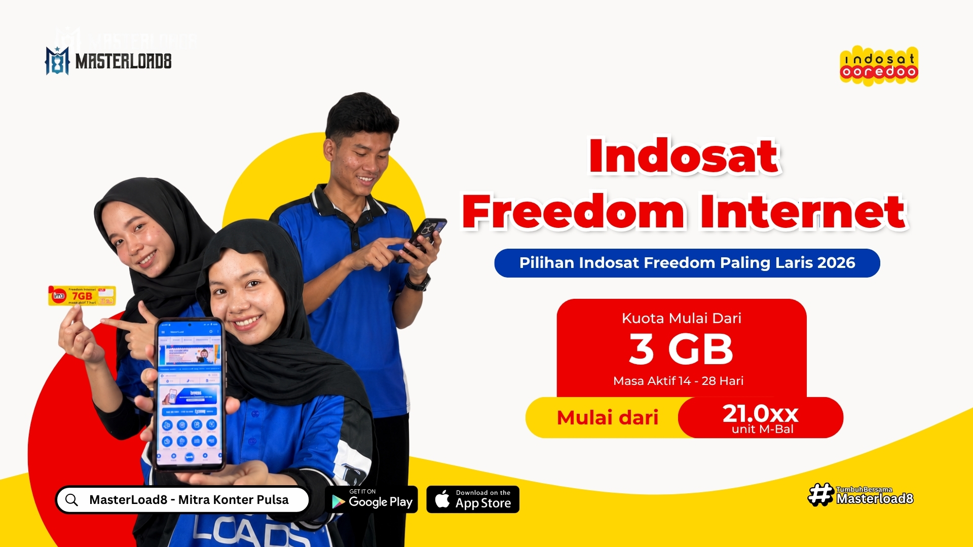 Paket Indosat Freedom Internet 2026, Kuota Besar Masa Aktif 28 Hari | Masterload8