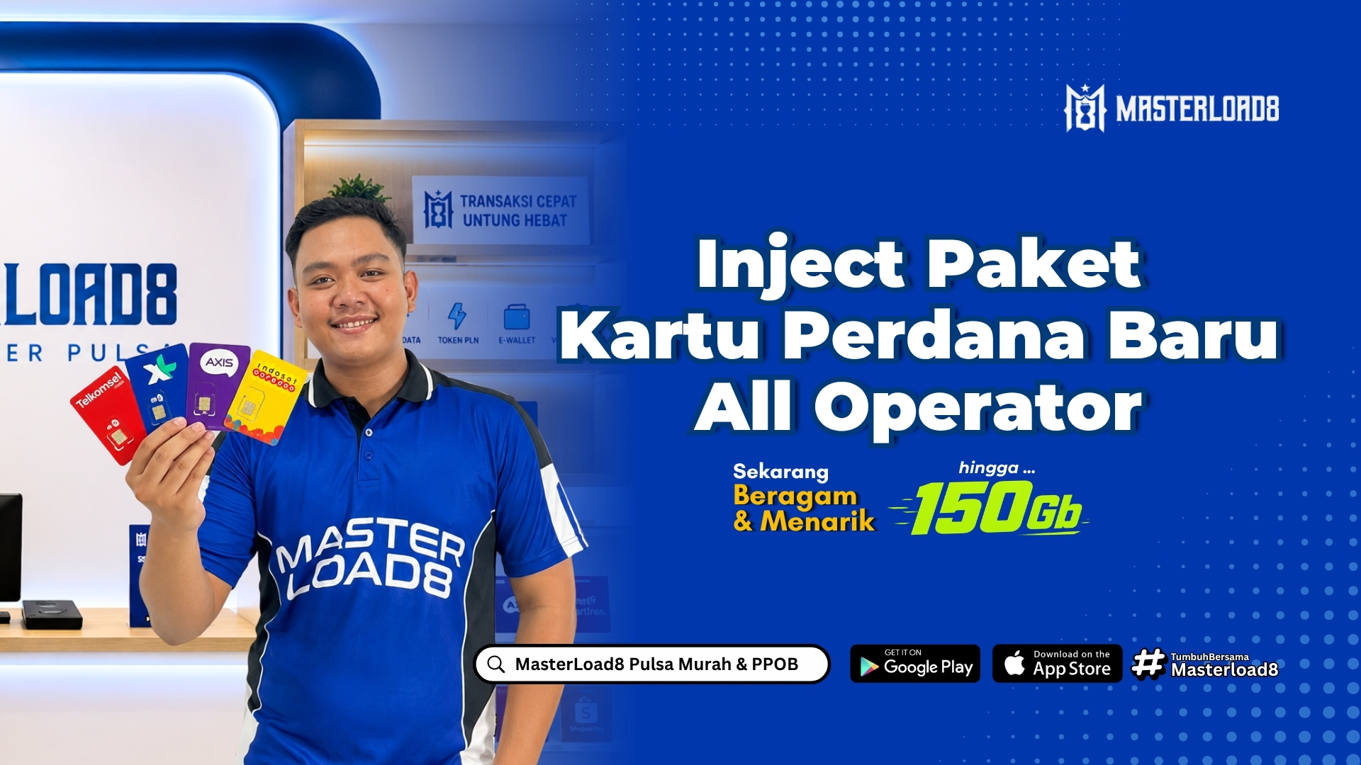 Daftar Lengkap Paket Kartu Perdana Baru Semua Operator di Masterload8, Kuota sampai 150GB