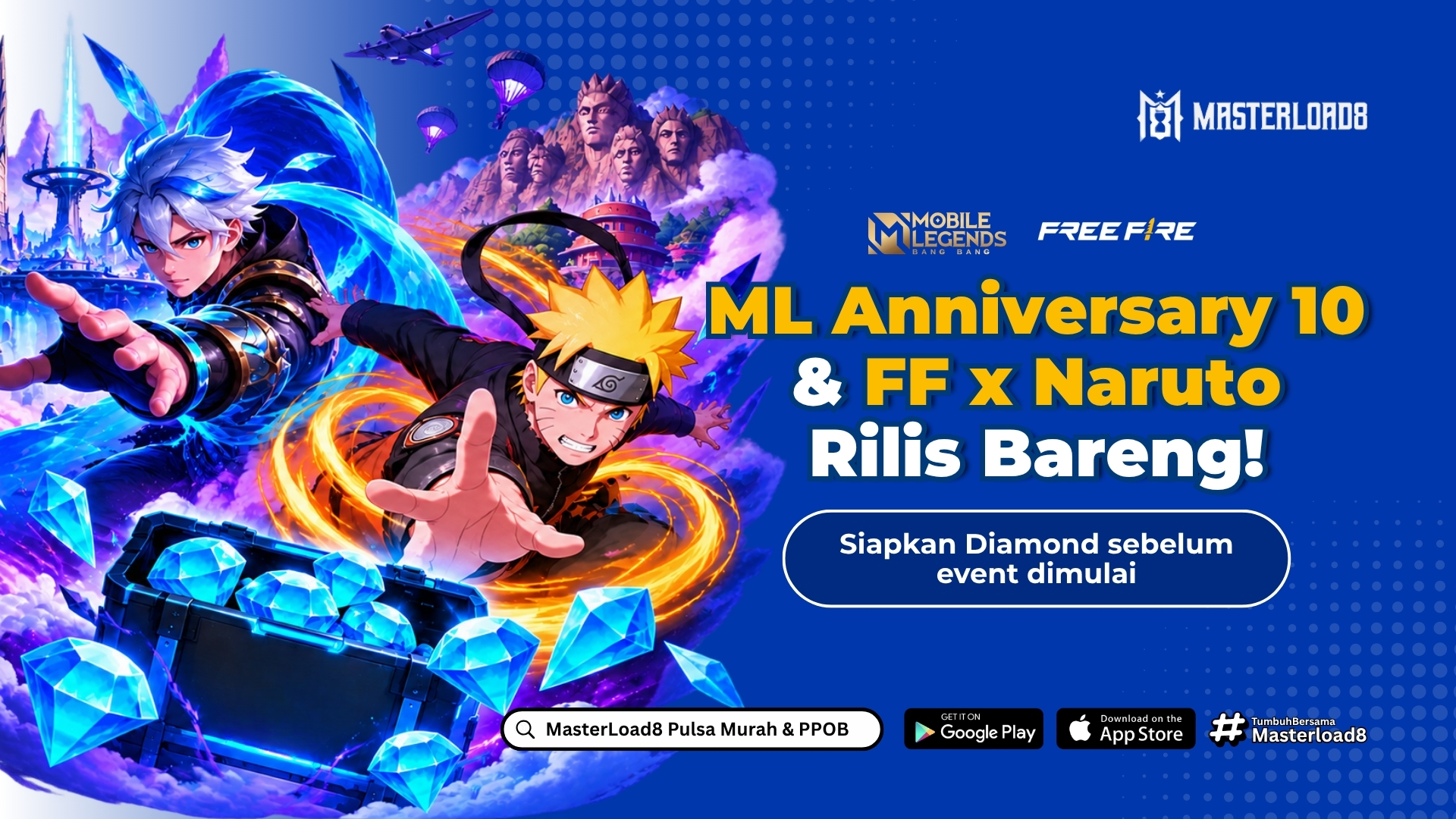 ML Anniversary ke-10 & FF x Naruto Shippuden Rilis Bareng 16 September, Siapin Diamond dari Sekarang